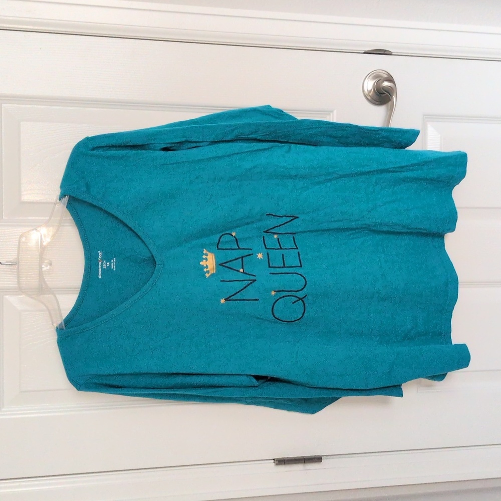 Dreams & Co. Nap Queen V Neck Sleep Shirt - 22/24 1X
